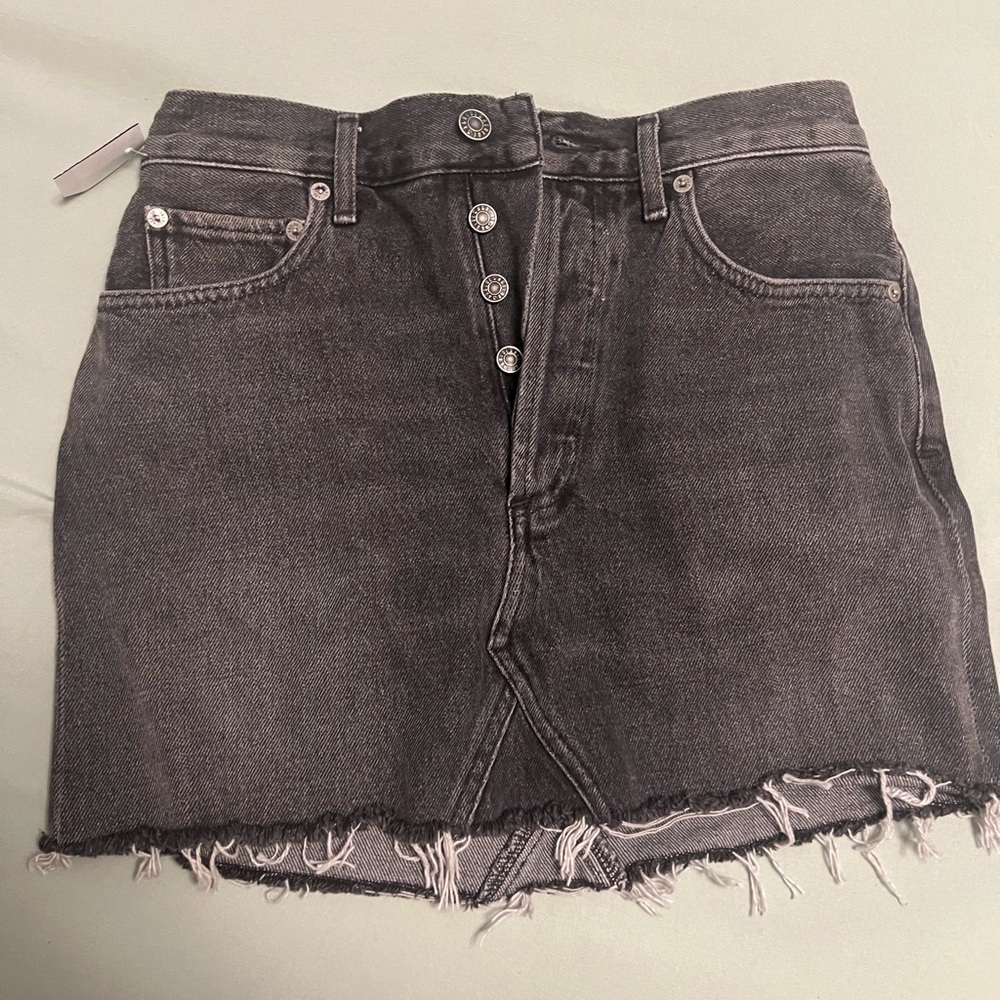 Agolde Black Denim Skirt